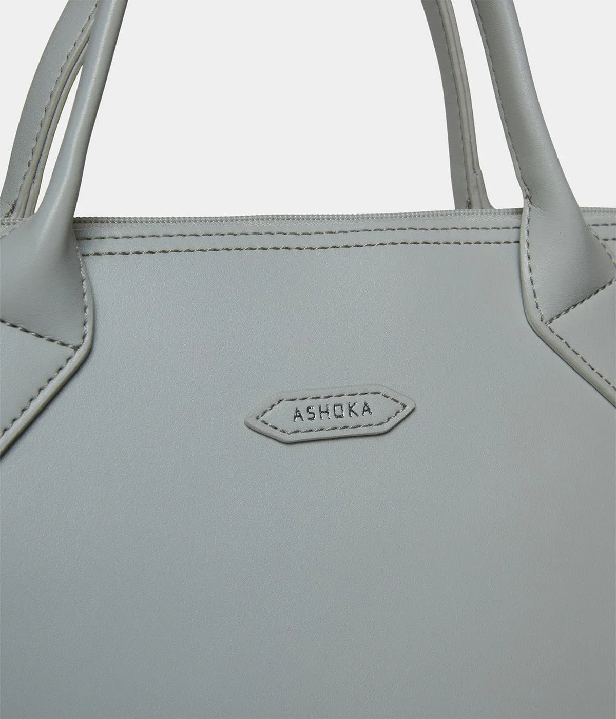 City Vegan Apple Skin Leather Briefcase | Pearl Grey