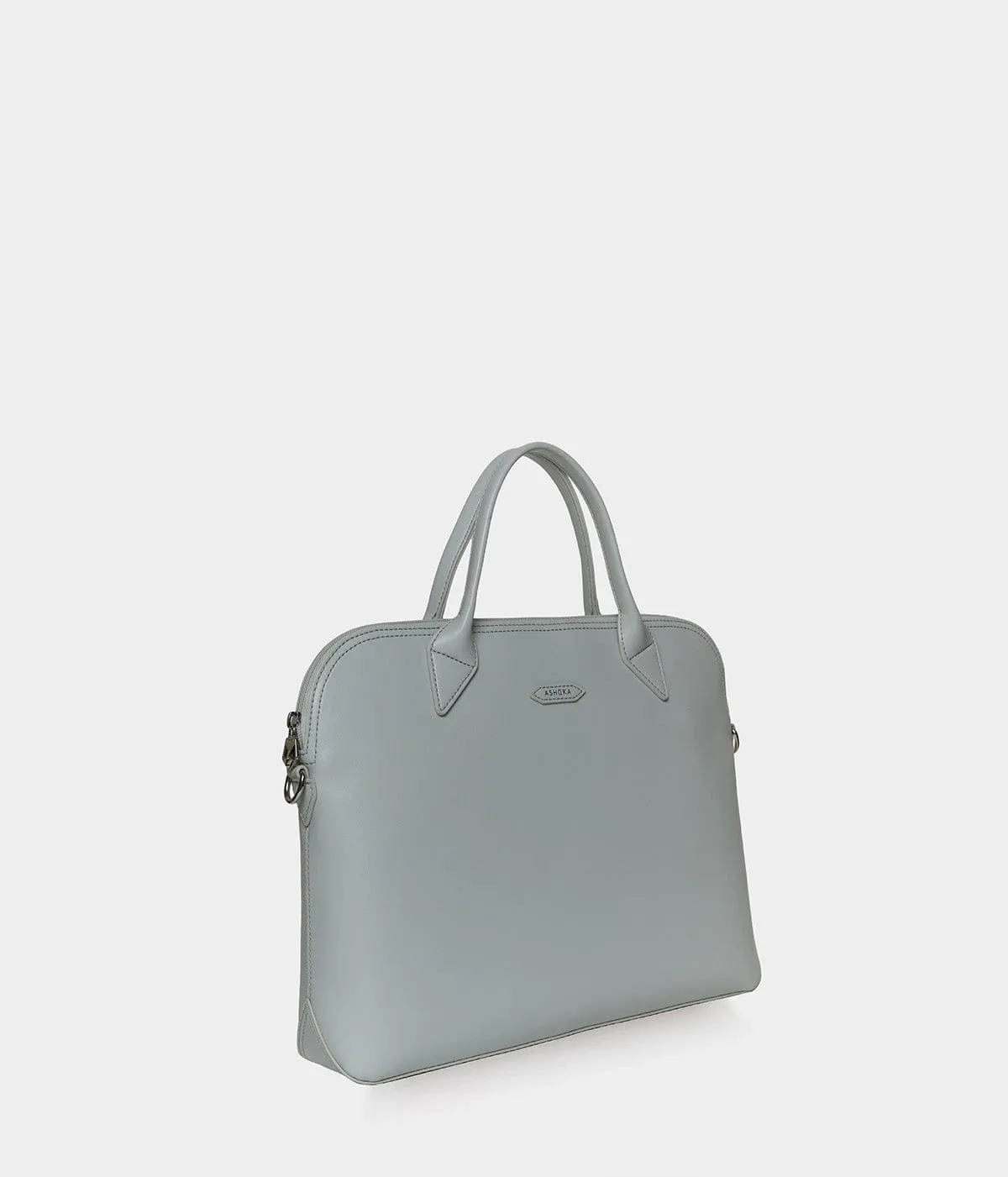 City Vegan Apple Skin Leather Briefcase | Pearl Grey