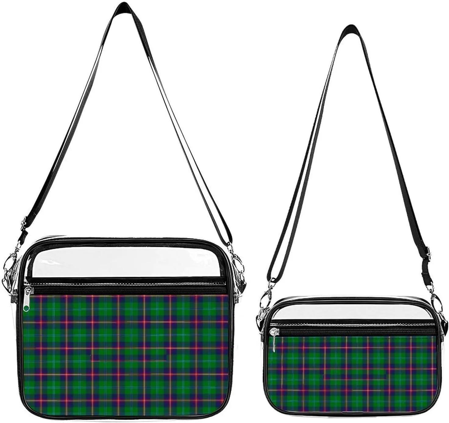 Clan Young Tartan Transparent Cross Bag Two-piece Set