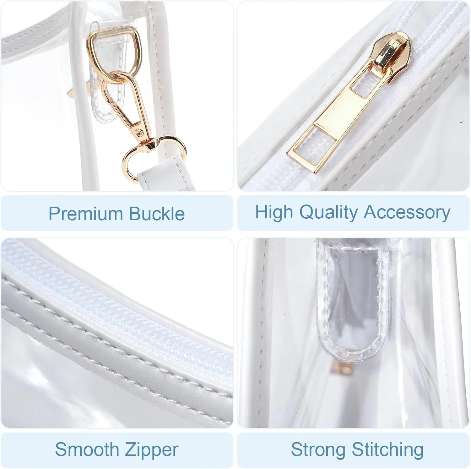 Clear Bag for Stadium Events Transparent Shoulder Bag Purses Crossbody Bags for Women