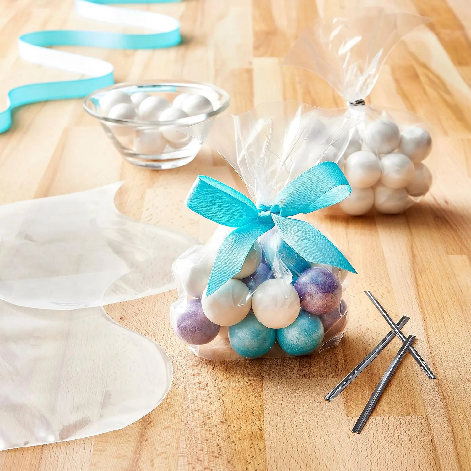 Clear Cookie Bags, Gift Bag Clear Flat Treat Bags (50 Pc Set)