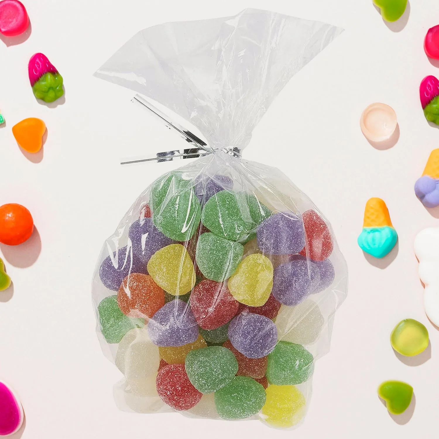 Clear Cookie Bags, Gift Bag Clear Flat Treat Bags (50 Pc Set)