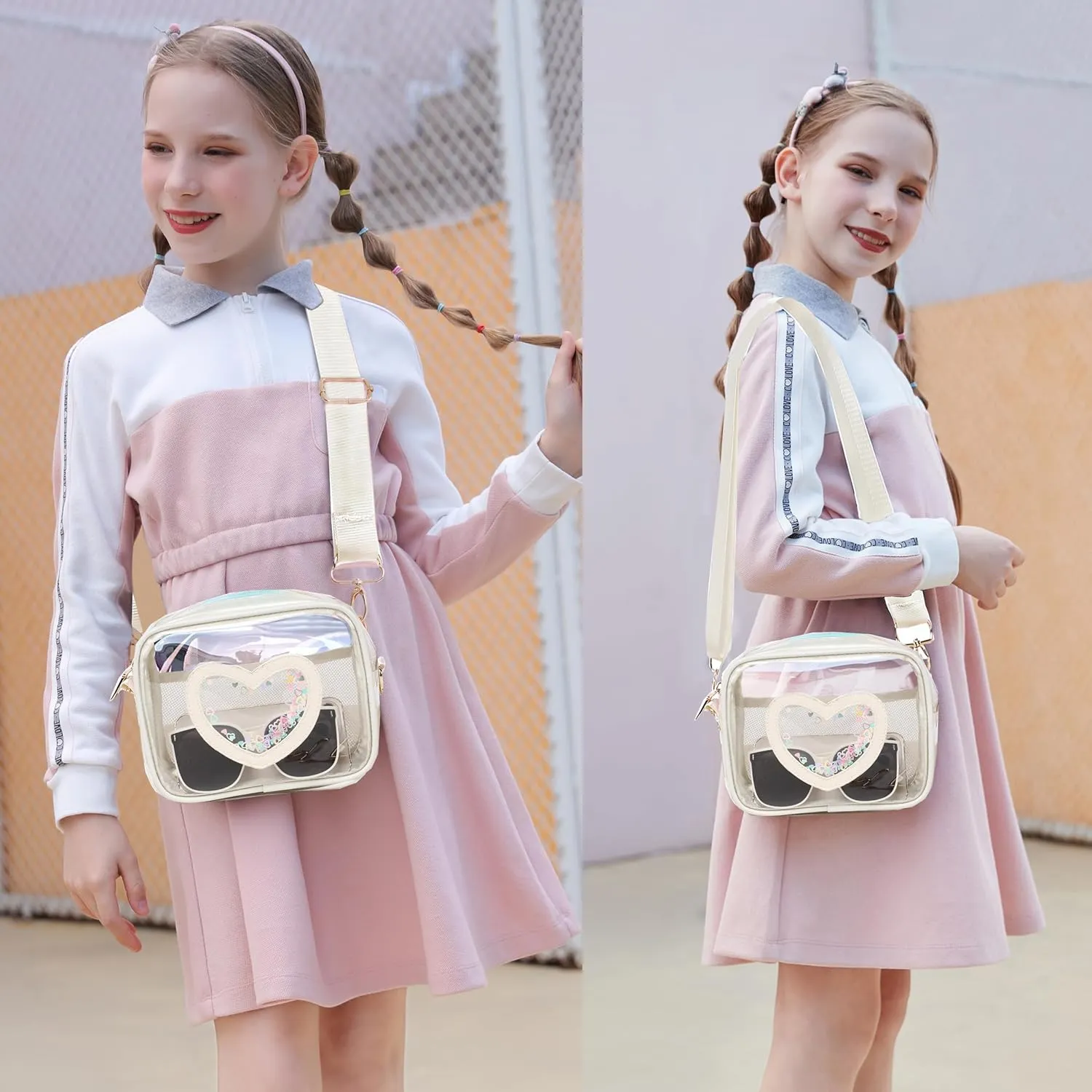 Clear Crossbody Bag for Women Girls Kids Purse Toddlers Shoulder Messenger Handbags Transparent Bags Wallet Pouch