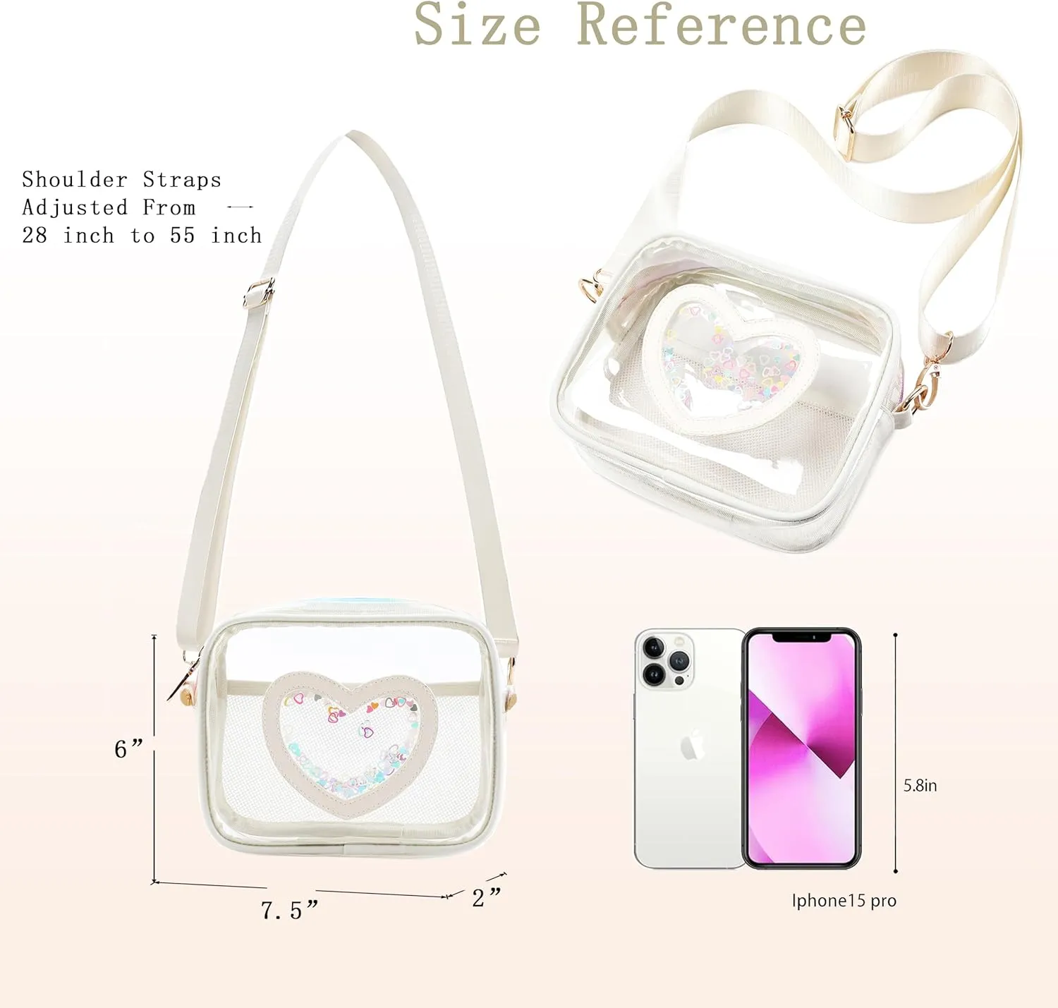 Clear Crossbody Bag for Women Girls Kids Purse Toddlers Shoulder Messenger Handbags Transparent Bags Wallet Pouch