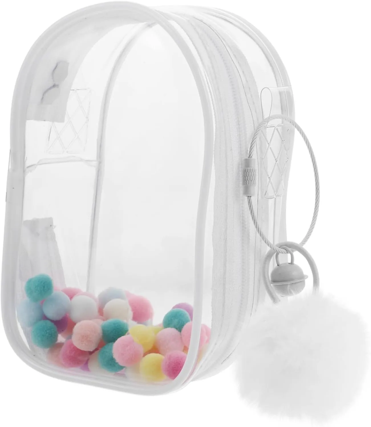 Clear Figures Display Shoulder Bag Transparent Doll Storage Case with Zipper Closure Portable Mini Doll Hanging Box Dustproof Storage for Doll Accessories