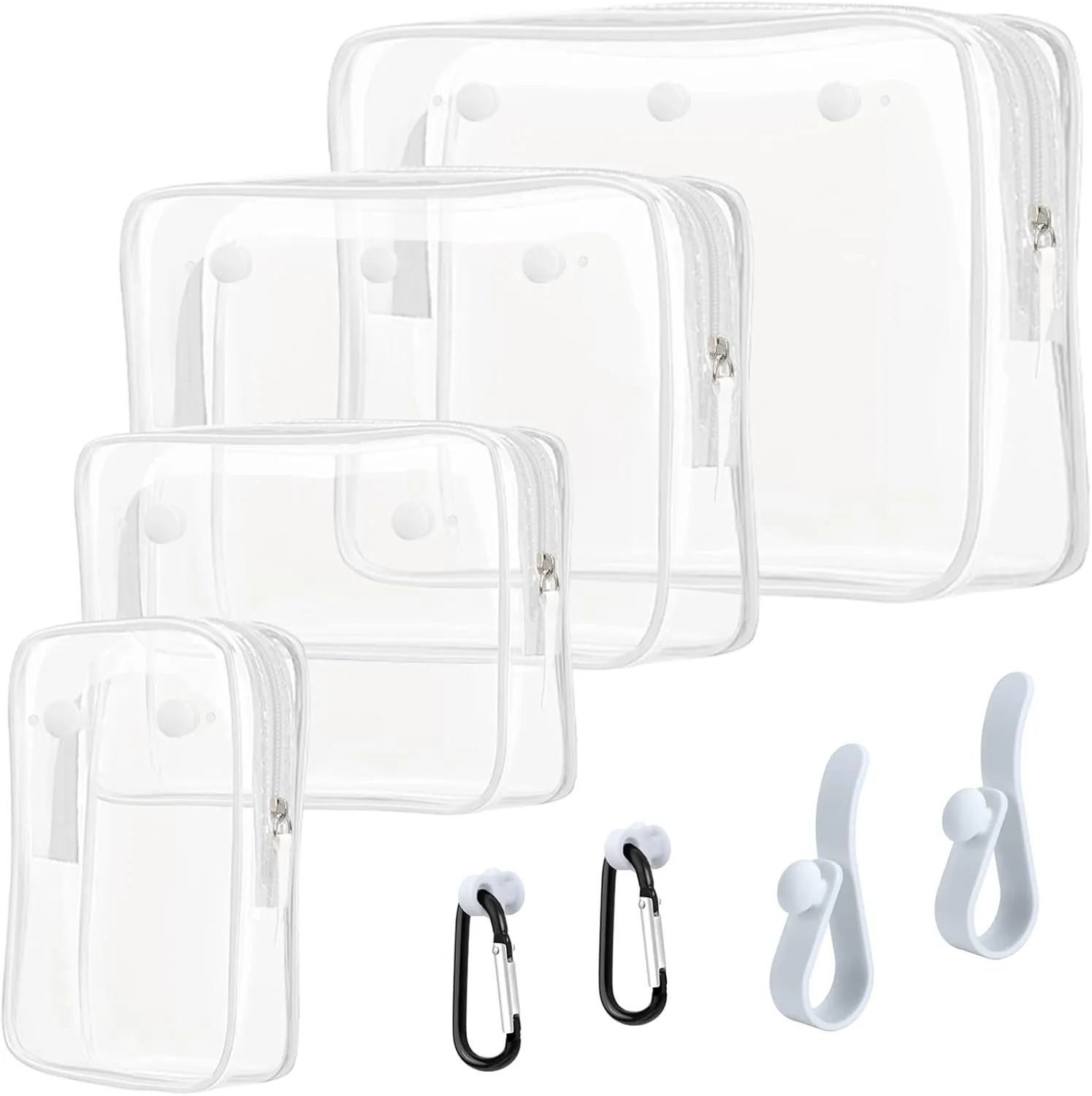 Clear Insert Bag Accessories for Beach Tote Bag, Clear Travel Storage Inner Pouch for Cosmetic, Toiletry & Makeup Brush Organizer Divider