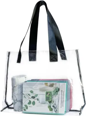 Clear Large Tote Bag - Versatile, Waterproof, Stain Resistant, Transparent Shoulder Tote Bag for Work