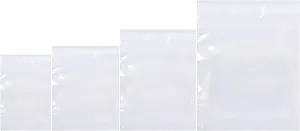 Clear Poly Bags Combo Pack – 6x9", 8x10", 9x12", 11x14" – 400 Pack (100 Bags Each Size) – Extra Strong Seal Plastic Bags for Packaging Products