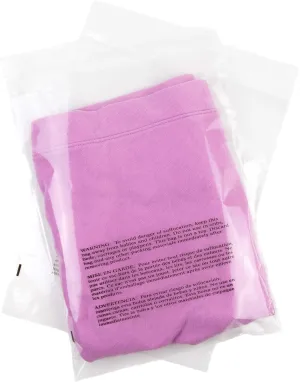Clear Poly Bags with Suffocation Warning - Choose 6x9, 8x10, 9x12, 11x14, 14x20 or 20x24 (9x12 Resealable)