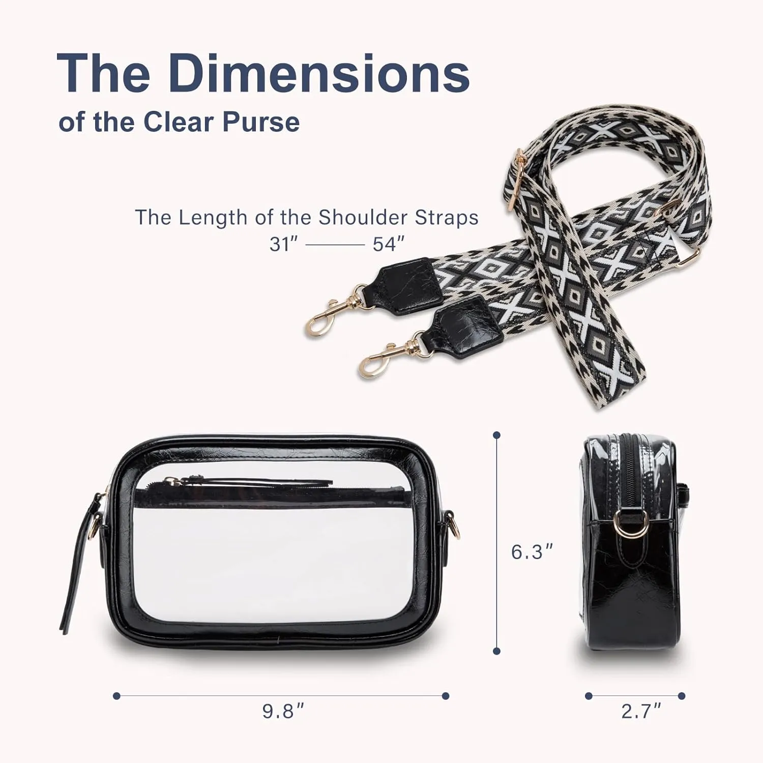 Clear Purse for Women, Clear Bag for Stadium Events