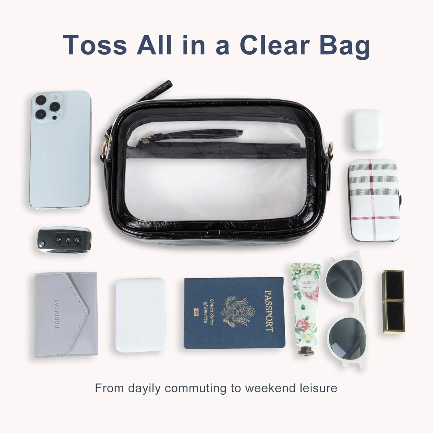 Clear Purse for Women, Clear Bag for Stadium Events