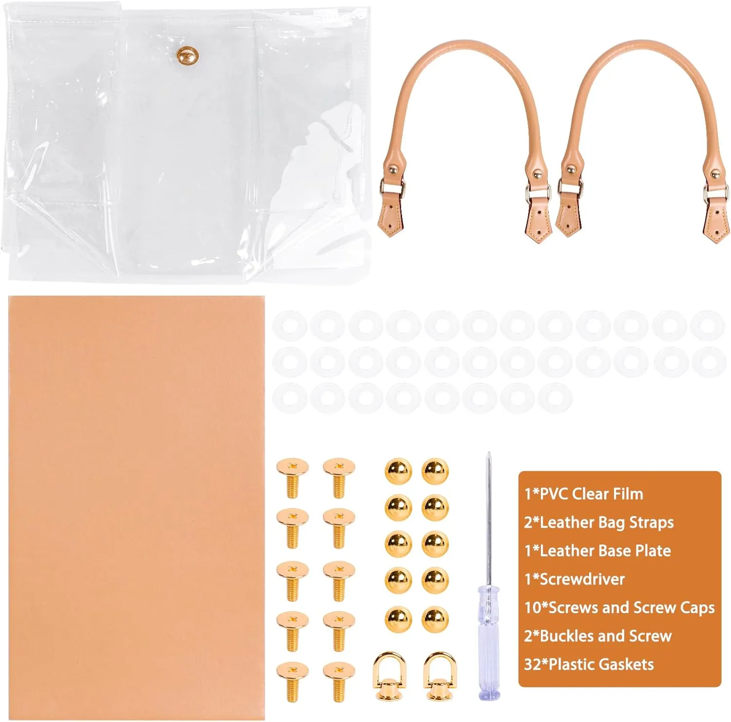 Clear PVC DIY Tote Bag Handbag Making Kit Handmade Gift Bag Craft Accessory Tool Set Birthday Holiday Gift Bag (D)