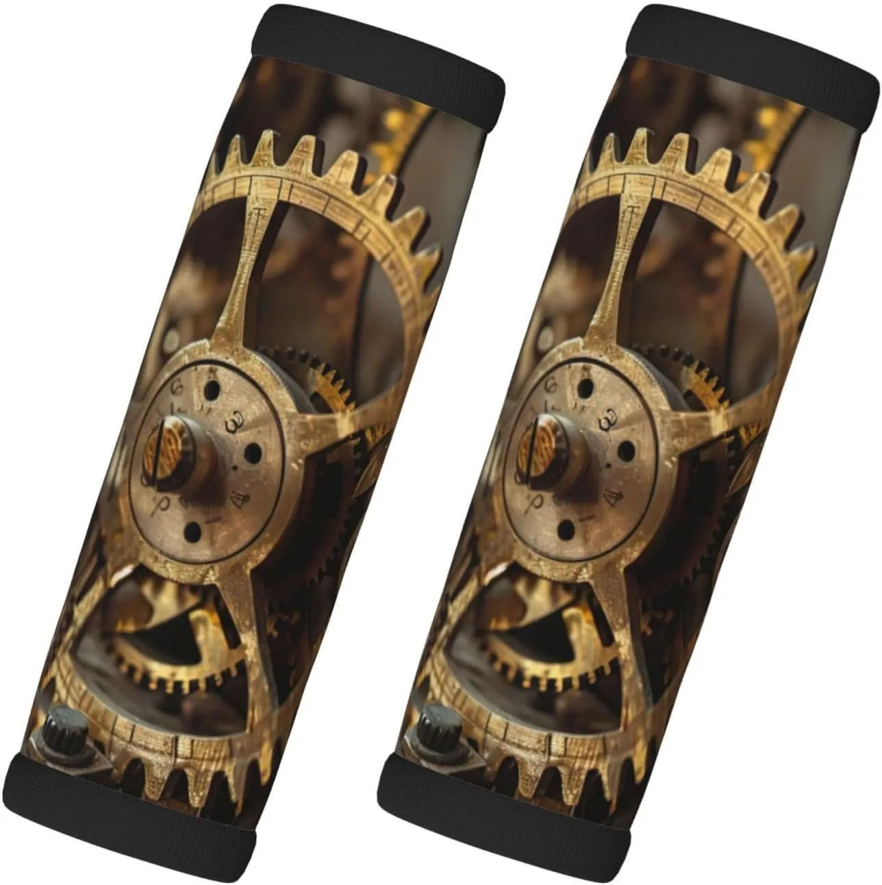 Clock Gear Print Luggage Handles Wrap Grips 2 Packs,Suitcase Handle Cover for Travel Bag,Travel Accessories