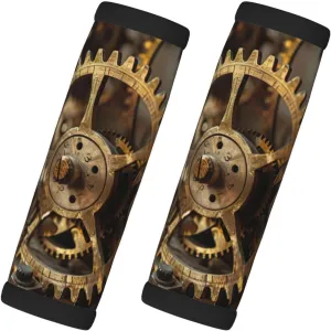 Clock Gear Print Luggage Handles Wrap Grips 2 Packs,Suitcase Handle Cover for Travel Bag,Travel Accessories