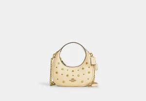 Coach Carmen Mini Crossbody Bag With Crystal Novelty Leather-Brass-Moonlight