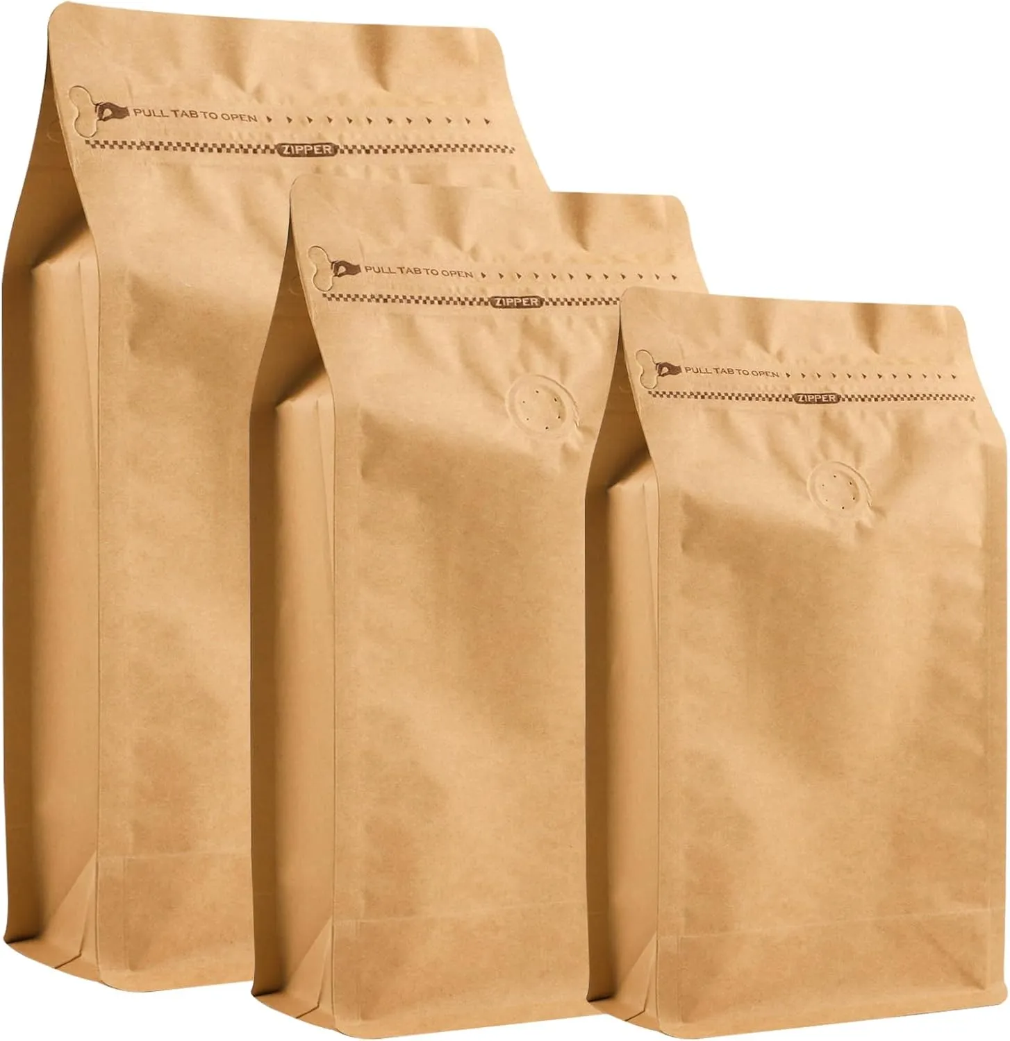 Coffee Bags with Valve, Resealable High Barrier Flat Bottom Stand Up for Food Storage Bags(16oz/ 1lb, 100PCS), Heat Sealable Side Zipper Pouches for Home, Store (Yellow)