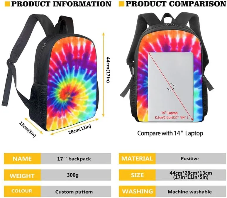 Colorful Daisy Relief Designed Boys Kids Teens Backpack Set Flower Hand Drawing 3 Pcs Bags with Lunch Box and Pencil Case for School Sport Travel