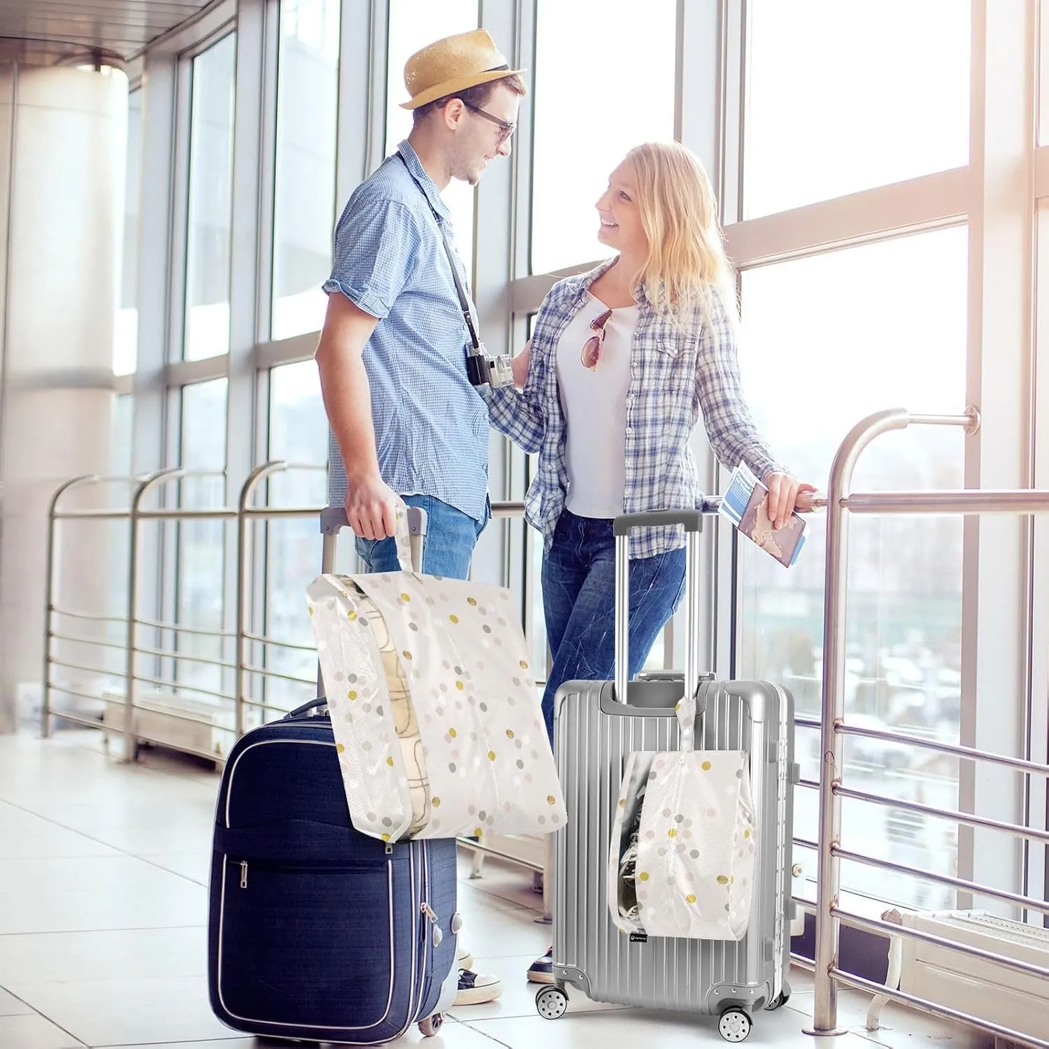 Confetti Gold Foil 3 Set Travel Packing Cubes For Suitcases, Foldable, Garment Bag Closet Storage, Luggage Space Saver, Organizadores De Maletas Para