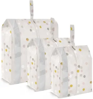 Confetti Gold Foil 3 Set Travel Packing Cubes For Suitcases, Foldable, Garment Bag Closet Storage, Luggage Space Saver, Organizadores De Maletas Para
