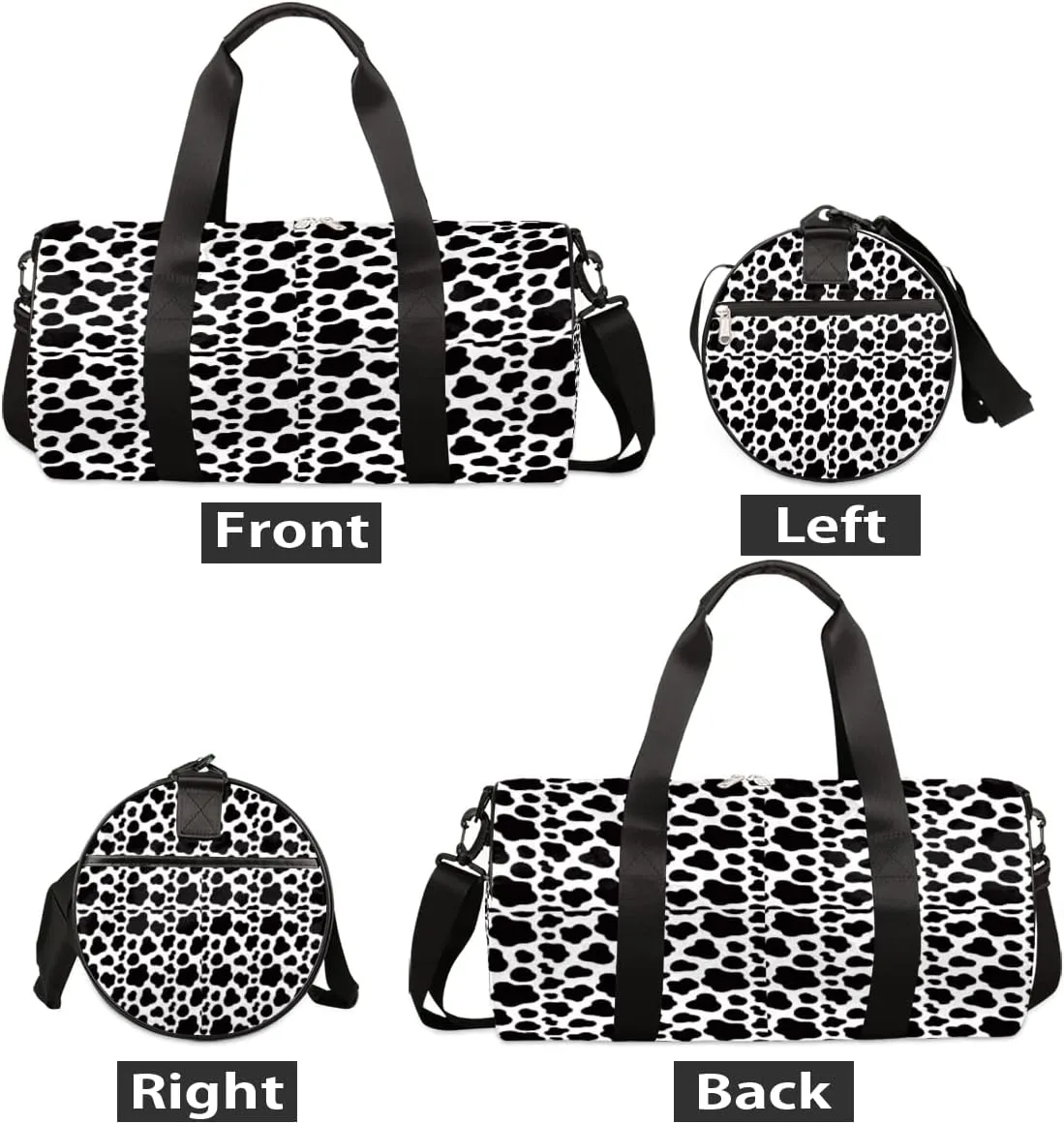 Cow Print Cute Gym Bag Small Gym Duffel Bags for Men Women Cow Overnight Weekender Bag Lightweight Sport Duffle Bag Carry On Gymbag