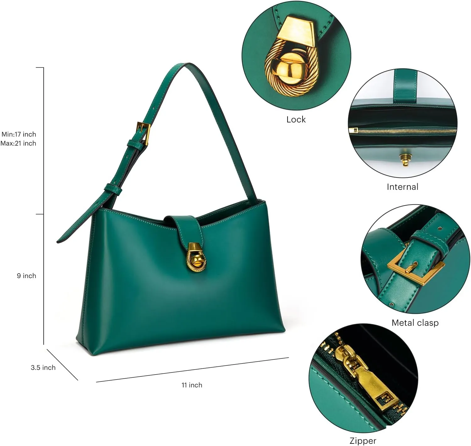C.Paravano Shoulder Bags for Women | Glossy Leather PU Tote Bag with Zipper Closure | Hobo Handbag | Under the Arm Purses
