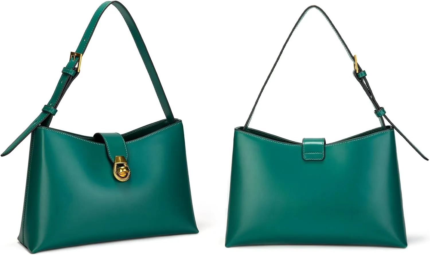C.Paravano Shoulder Bags for Women | Glossy Leather PU Tote Bag with Zipper Closure | Hobo Handbag | Under the Arm Purses