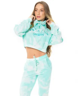 Cropped Let's Gym Tie Dye Green