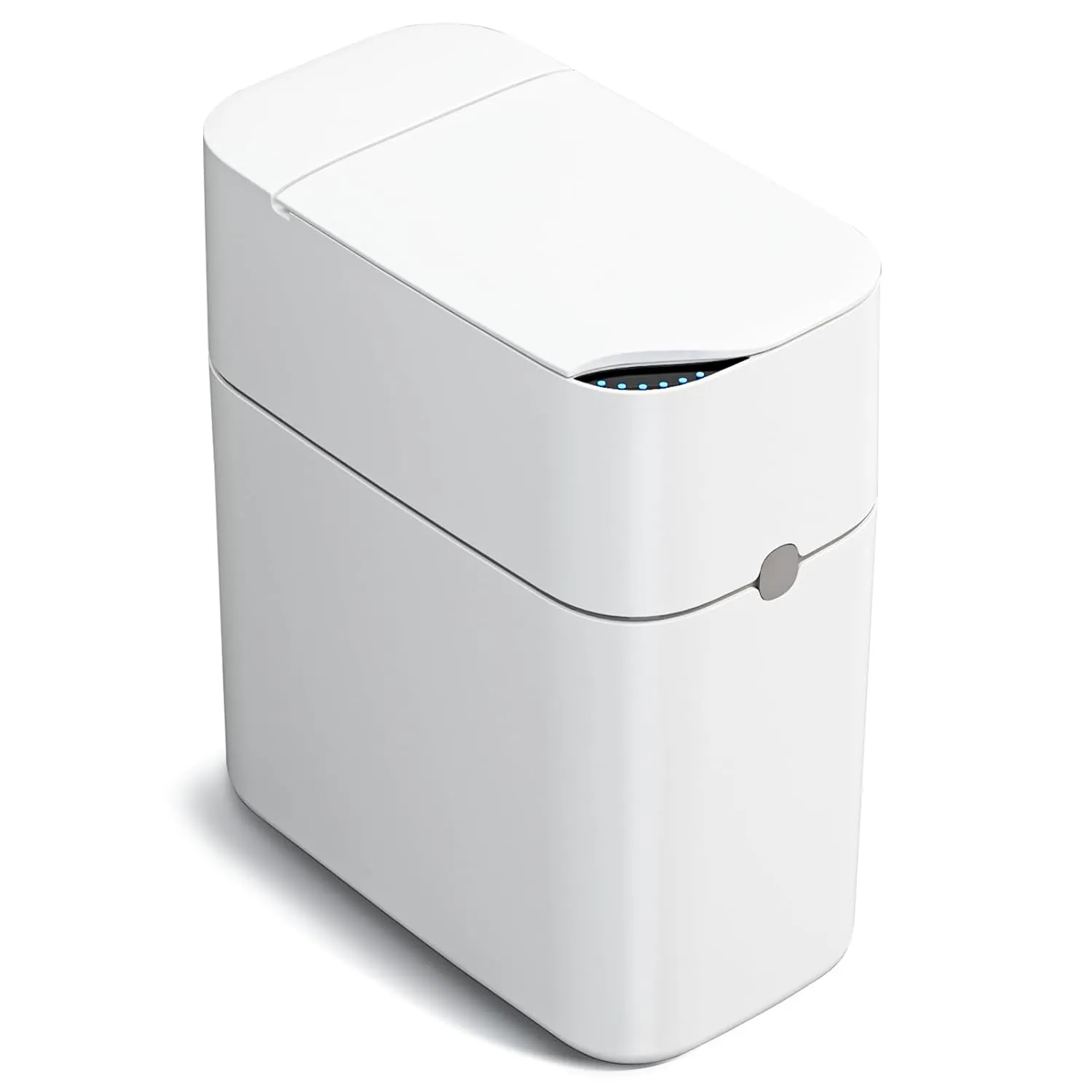 CTIME 3 Gallon Motion Sensor Bathroom Trash Can with Exhaust Fan for Automatic Bag Expanding - 2nd Gen Smart Slim Small Garbage Can (6" W x 11" L x 13" H)