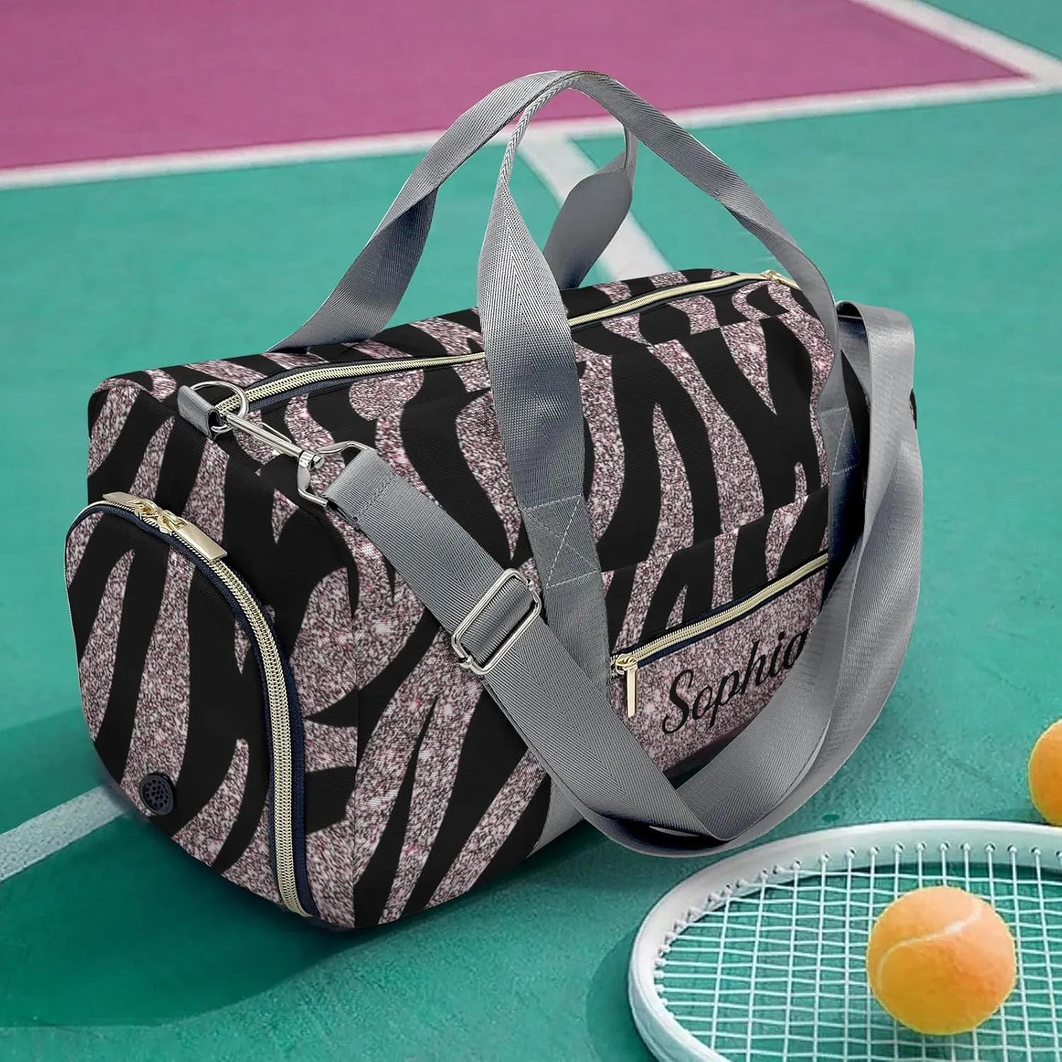 Custom Duffel Bag Girly Pink Zebra Print Rose Gold Adventure Awaits: Best Travel Bags for Hiking and Sports