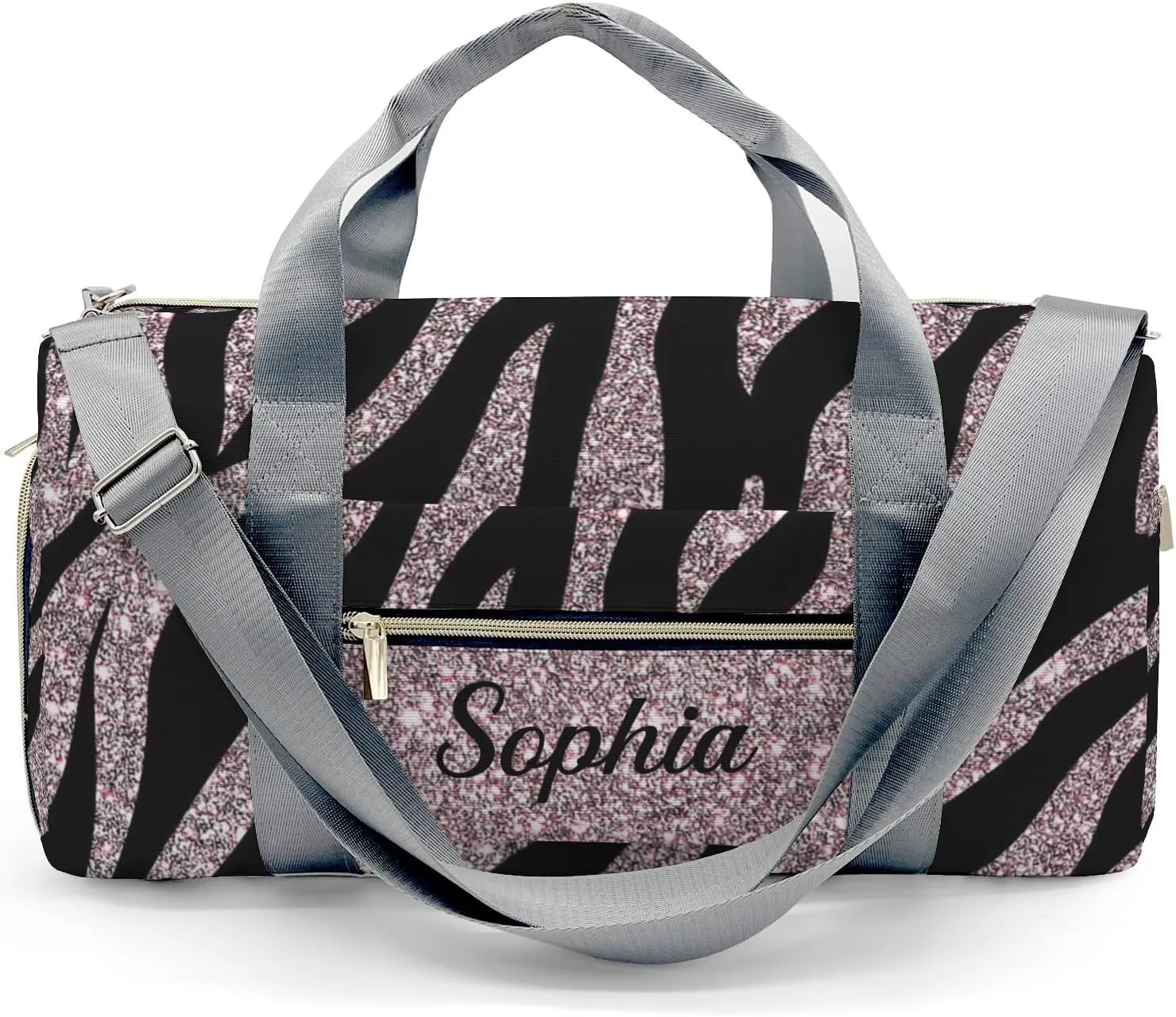 Custom Duffel Bag Girly Pink Zebra Print Rose Gold Adventure Awaits: Best Travel Bags for Hiking and Sports