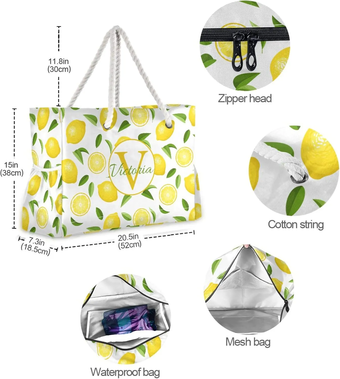 Custom Large Beach Bags Personalized Shoulder Tote Bag for Women Customized Shoulder Bag