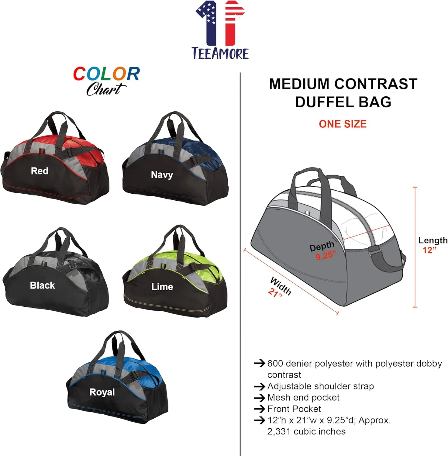 Custom Sport Duffel Bag Add Your Embroidered Text Medium Contrast Sport Gym Travel Water Resistant Duffel Bag Lime