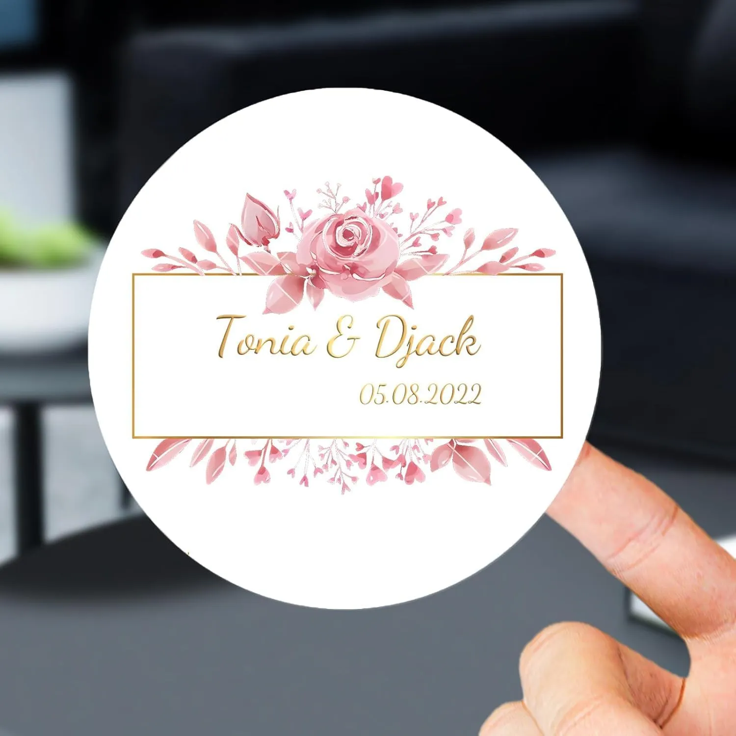 Custom Stickers Personalized Stickers Lables for Businesses Logo and Name,Birthday Party Baby Candy Candle Labels Boxes Wedding Favors Labels Custom Thank You Stickers (Vinyl Foil)