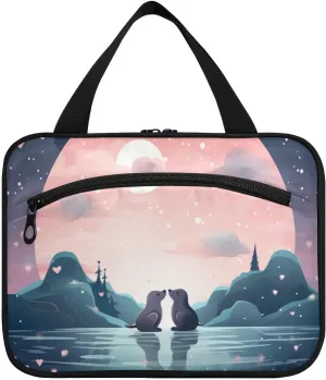 Cute Cartoon Seal Hanging Travel Toiletry Cosmetic Makeup Bag Large Capacity Foldable Storage Wash Bags for Women Girls Bathroom