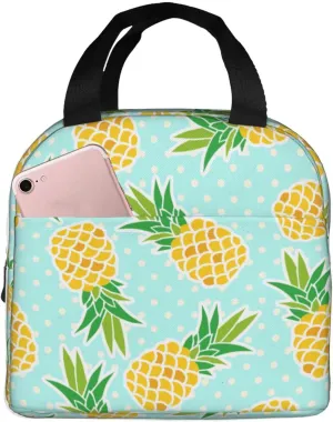 Cute Pineapples Lunch Bag Compact Tote Bag Reusable Lunch Box Container For Women Men School Office Work
