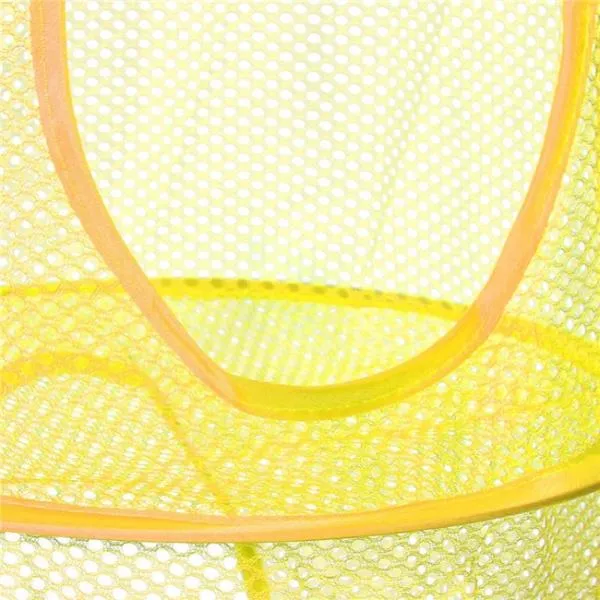 Cylindrical 3-Layer Hanging Storage Net Organizer Bag for Wall Door Closet Yellow