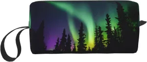 Dark Northern Lights Print print Travel Cosmetic Bag Gifts for Women Portable Make Up Bags for Women Mother Sister
