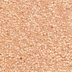 DB 1502, Opaque Lt. Peach AB - Miyuki Delica Beads - Size 11 - 5 grams - Japanese Cylinder Seed Beads - Wholesale & Retail