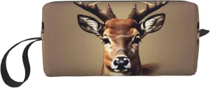 Deer head printing print Travel Cosmetic Bag Gifts for Women Portable Make Up Bags for Women Mother Sister