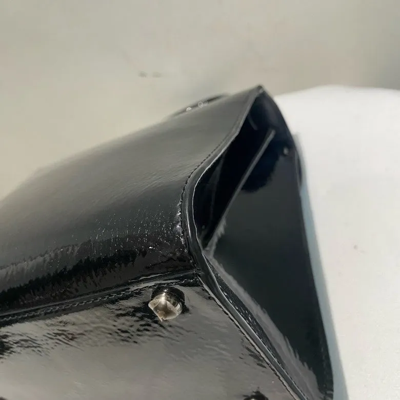 Delvaux Black Glossy Leather Crossbody Bag