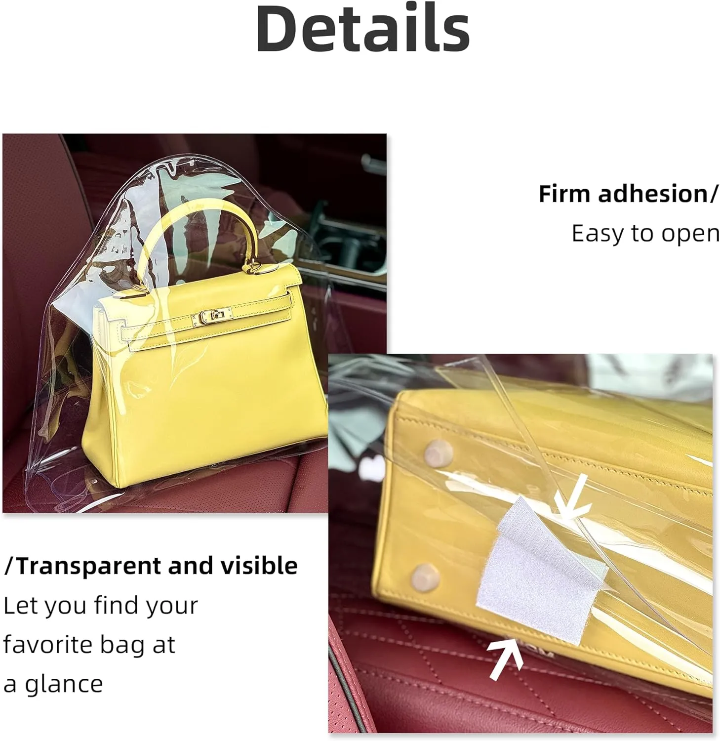 DGAZ Clear Dust Bags for Luxury Handbags,Waterproof Purse Storage Bag,Lightweight Handbag Protector(Slender Large)