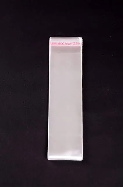 DMS RETAIL Plastic polythene Clear Transparent bags small size Self Adhesive BOPP Resealable Plastic pouch Bags for jwellery packaging 2X8 Inches pack of (800)