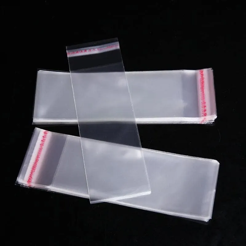 DMS RETAIL Transparent Plastic Packing Bags Adhesive Plastic Poly Bag Clear Self Adhesive Plastic Bags Size 3X8 Inches Pack Of (50)