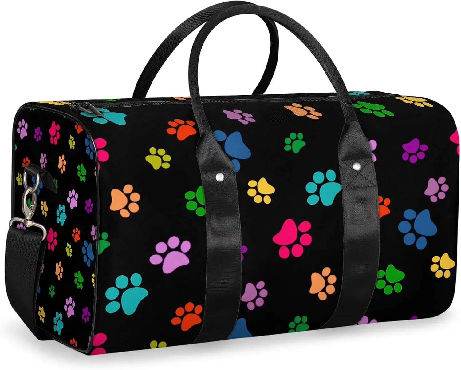 Dog Paw Print Travel Duffle Bag, Weekender Bags for Women Men, Carry on Overnight Bag Waterproof Gym Bags, Hospital Bag for Labor and Delivery