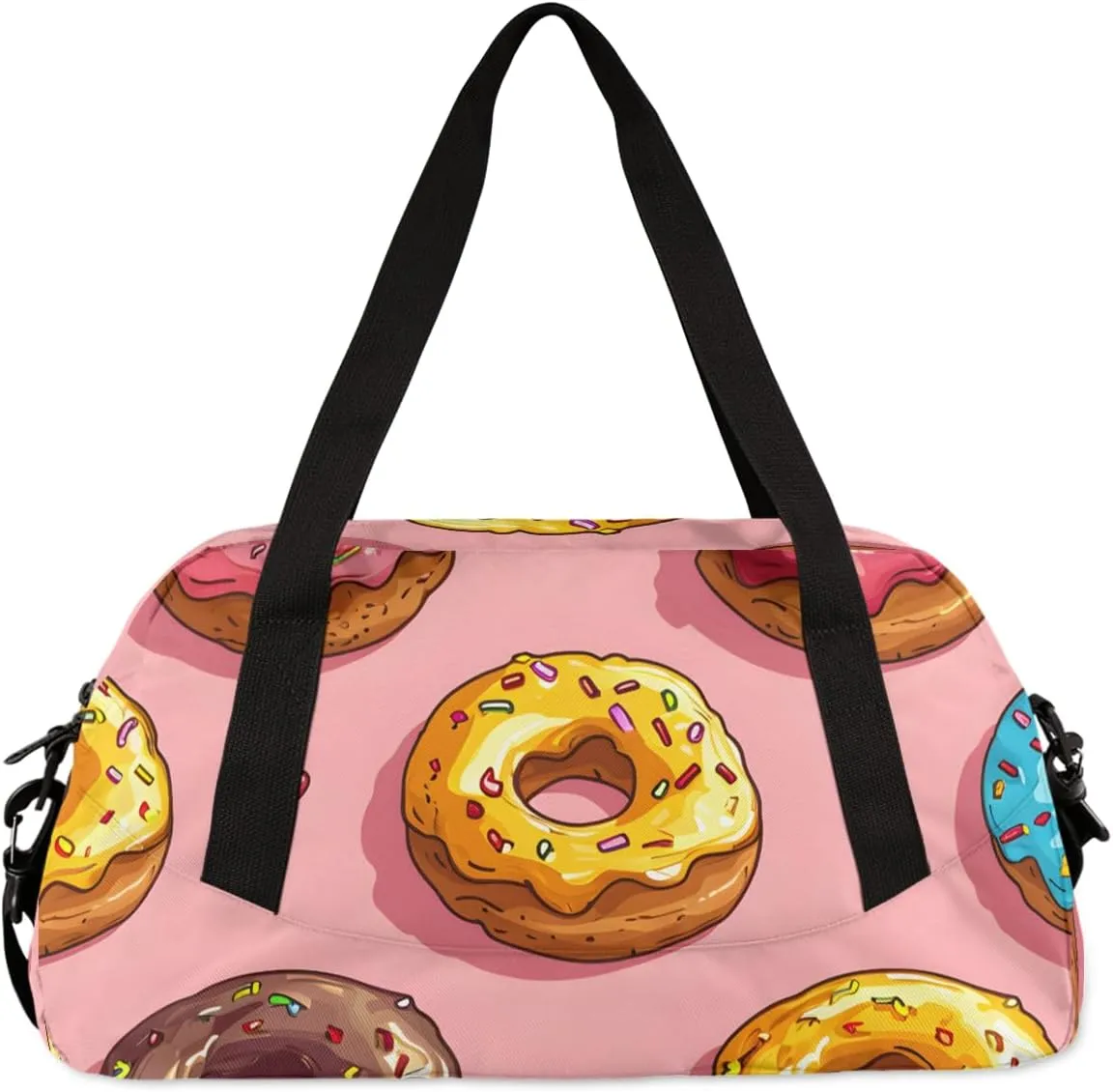 Donut Print Kids Duffle Bag Boys Girls Small Sport Dance Gym Bag for Overnight Travel Weekender Carry On