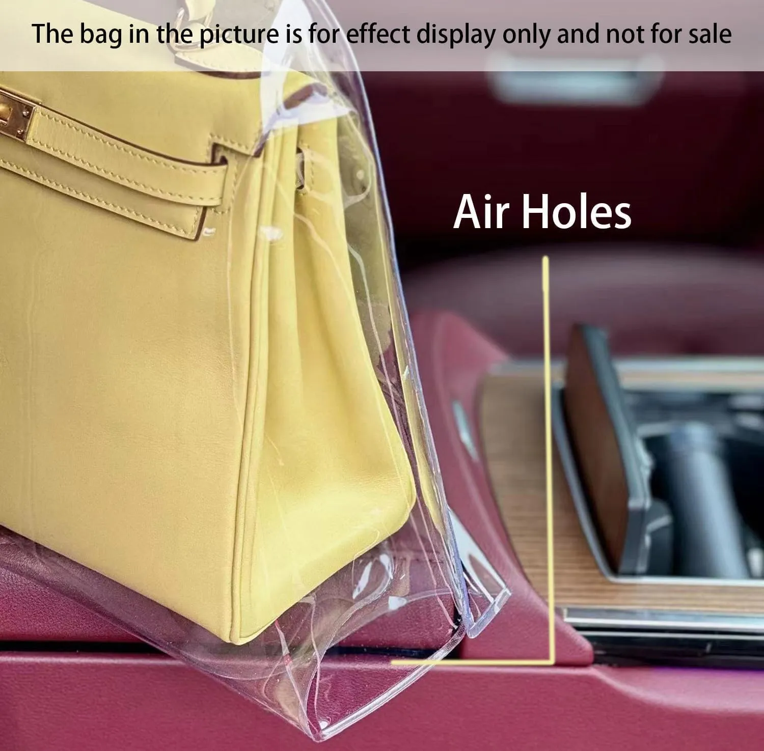 Dust-proof Bag, Dust Cover Bag Compatible with Birkin 35, Clear Dust Bag for Luxury Handbags, Dustproof Storage Bag with Sticky Dots & Air Hole (BK35,35CM)