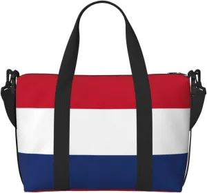 Dutch flag print Travel Duffel Bag,workout duffel bag, overnight shoulder Bag,Weekender Bag for Women Men