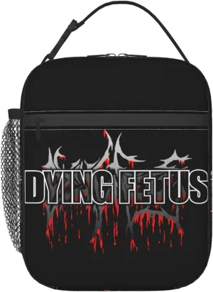Dying Musics Fetus Band Lunch Bag Portable Insulated Lunch Box Large Capacity Tote Bag Zipper Net Pocket 10 L X 4 W X 8 H inches