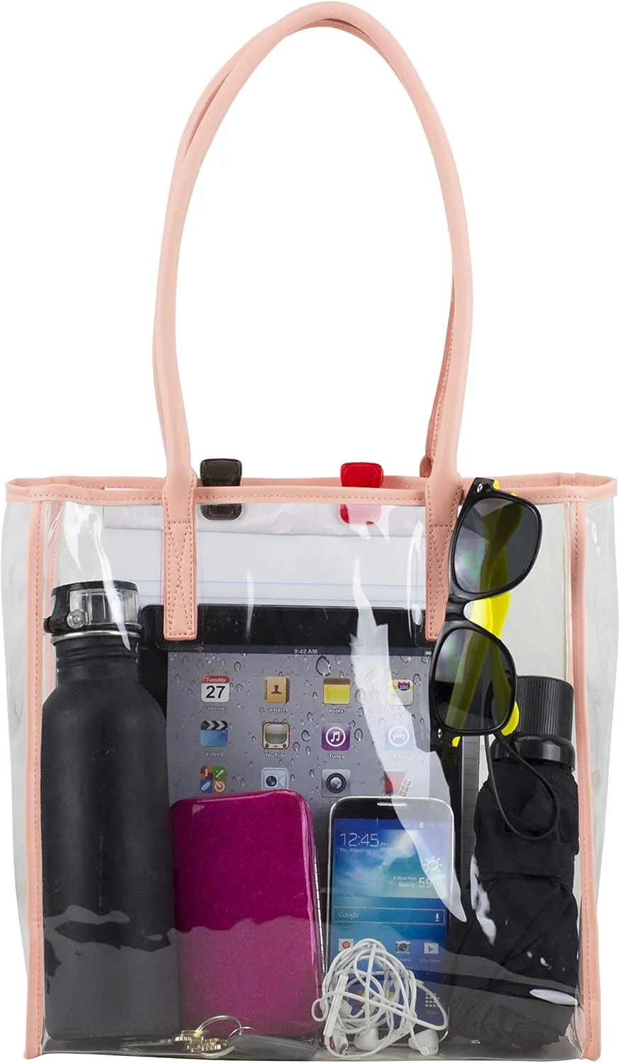 Eastsport Clear Handbag Bundle Set, Heavy Duty PVC Transparent See Through Daypack Tote Bag for College Workplace