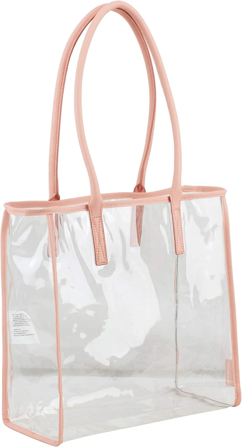 Eastsport Clear Handbag Bundle Set, Heavy Duty PVC Transparent See Through Daypack Tote Bag for College Workplace